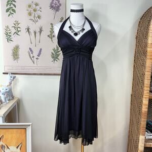 90s Y2k Glitter Mesh Halter Dress Whimsigoth Witchy Romantic Goth Fairy Party S